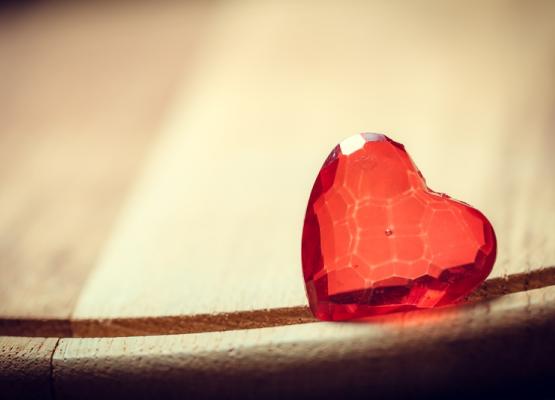 Image of a red glass heart