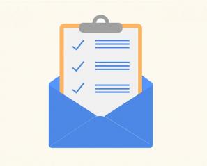 icon of a checklist in an email