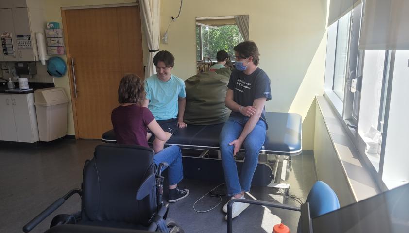 Josh at physiotherapy with Joseph Woll