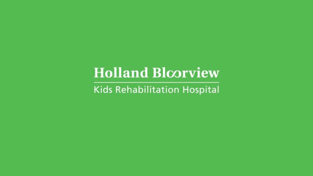 Holland Bloorview logo in a green background