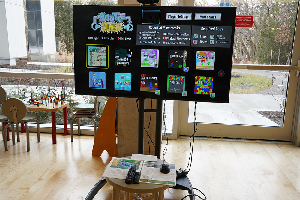 Bootle Blast device, a movement tracking video game created by our research institute