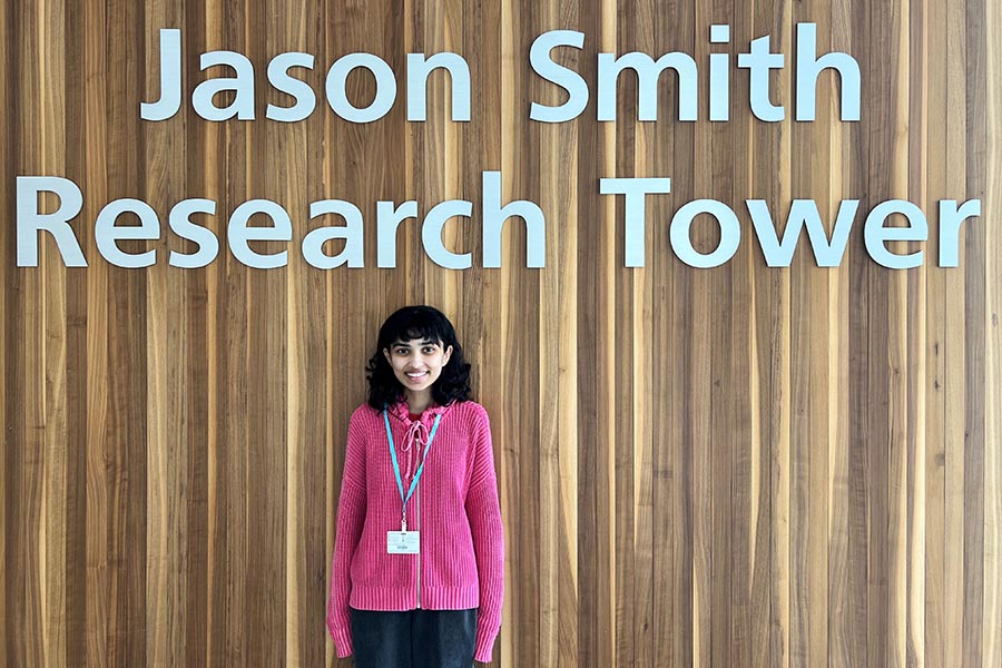 volunteer standing inside the Bloorview Research Institute