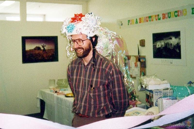 Dr. Rumney, celebrating with the team at the Hugh MacMillan Rehabilitation Centre, in 1995.