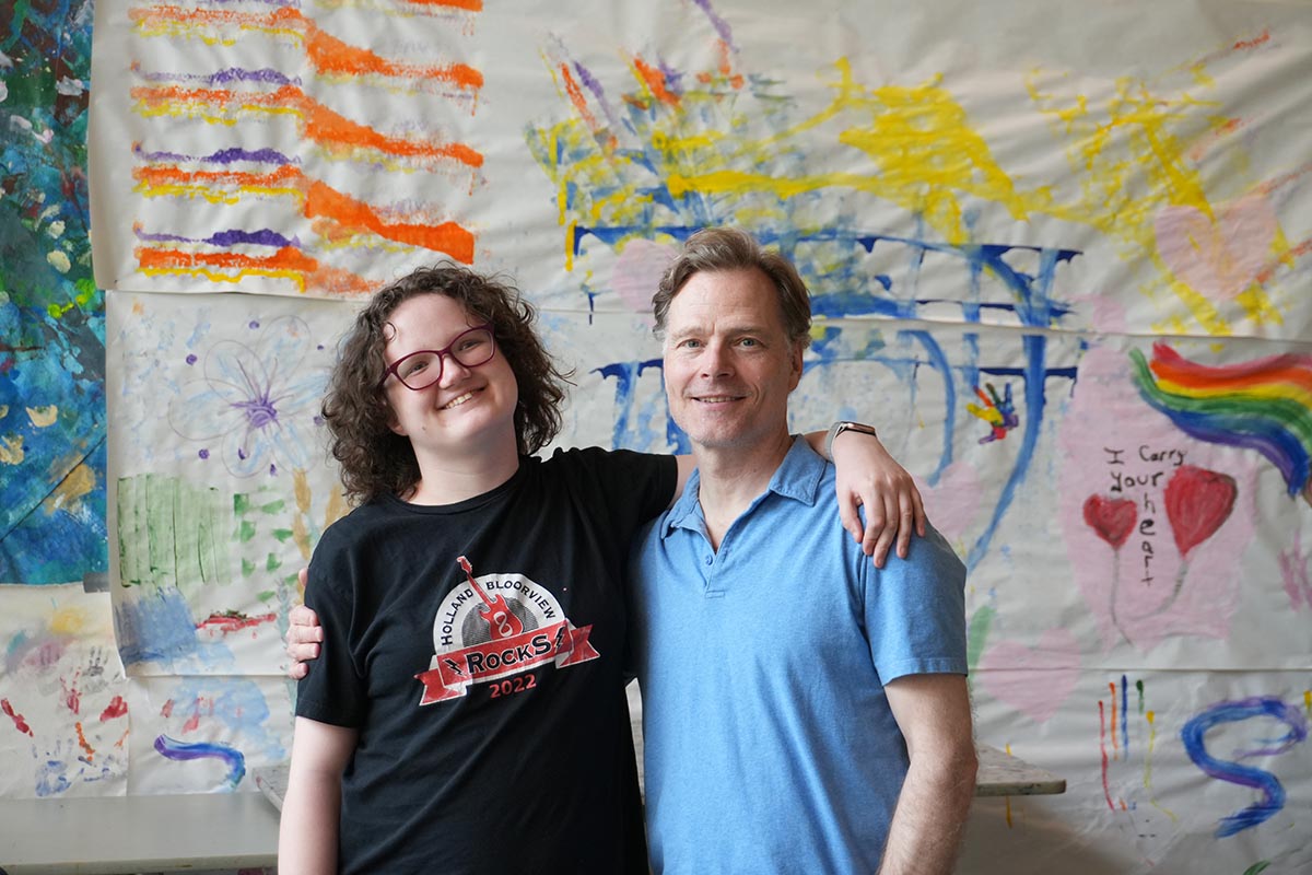Ellie, a dedicated HB Rocks participant, with her father Jeff Halcro.