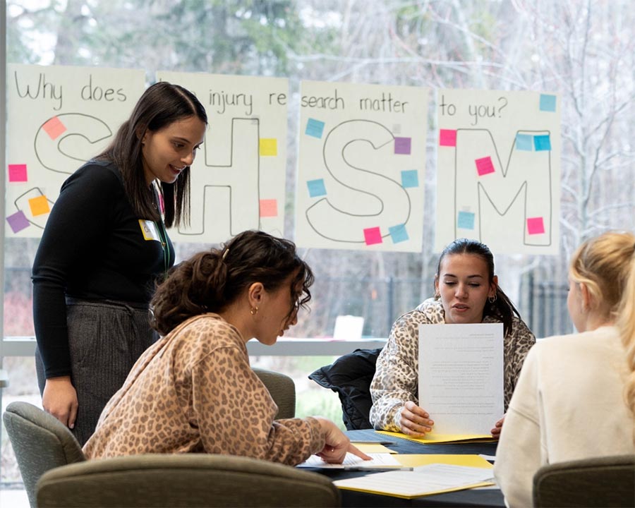 Students participate in a hands-on learning experience in concussion and brain injury research at Holland Bloorview.