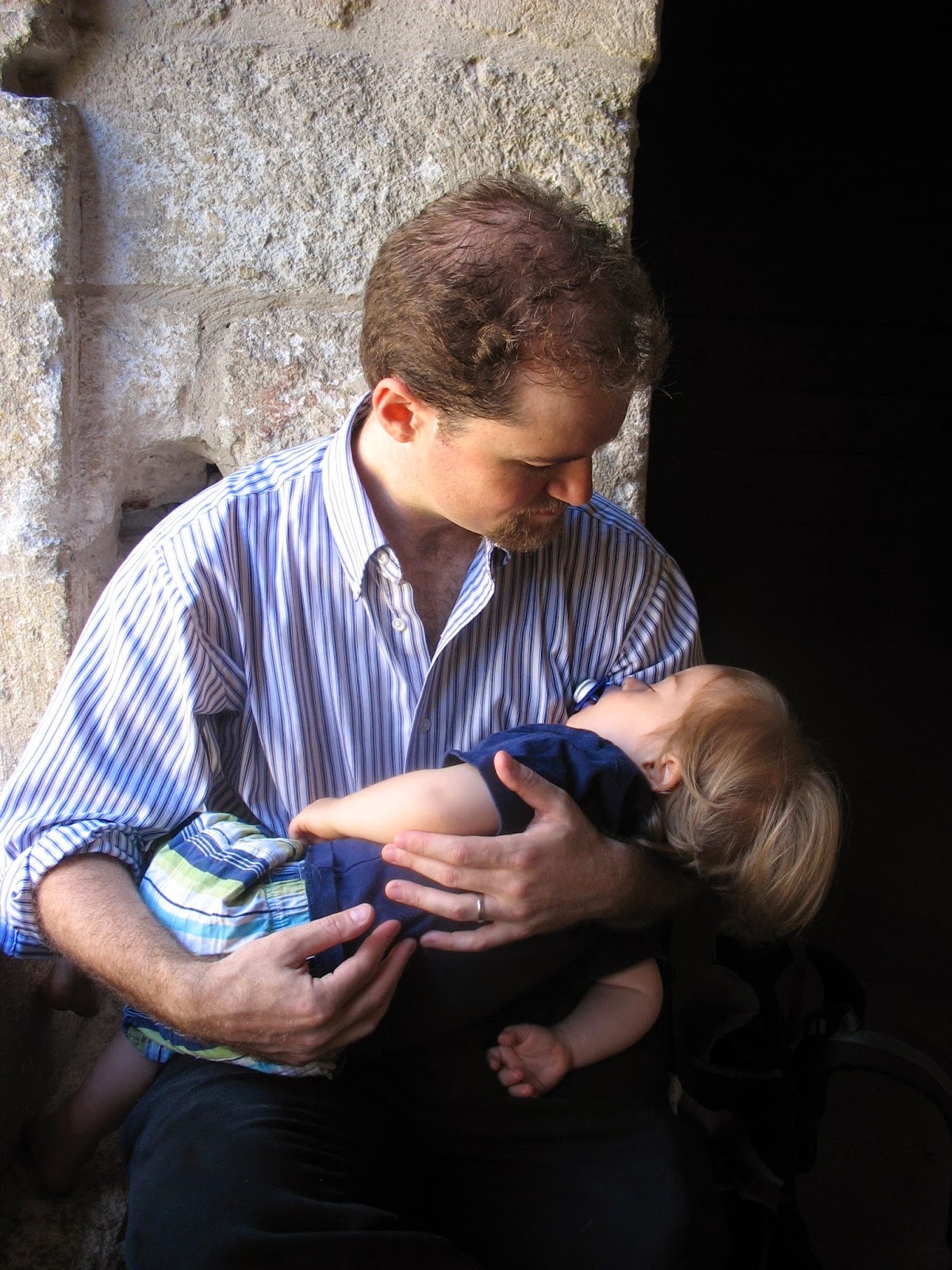 David holding his son