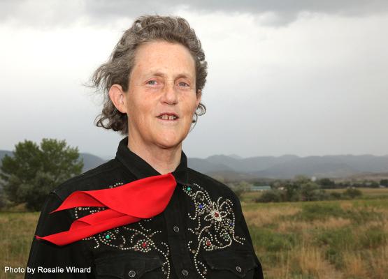 Woman with black cowboy shirt with beading and deep red scarf 