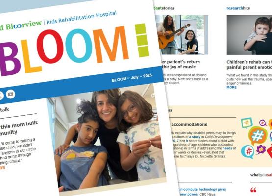 Collage of newsletter stories and images