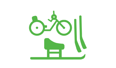 Green icons of some sports equipments