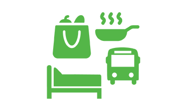 Green icons of some life skills