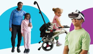 Some children with colour circle background