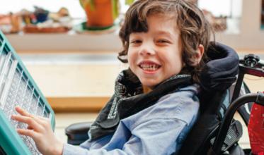 Boy in a wheelchair