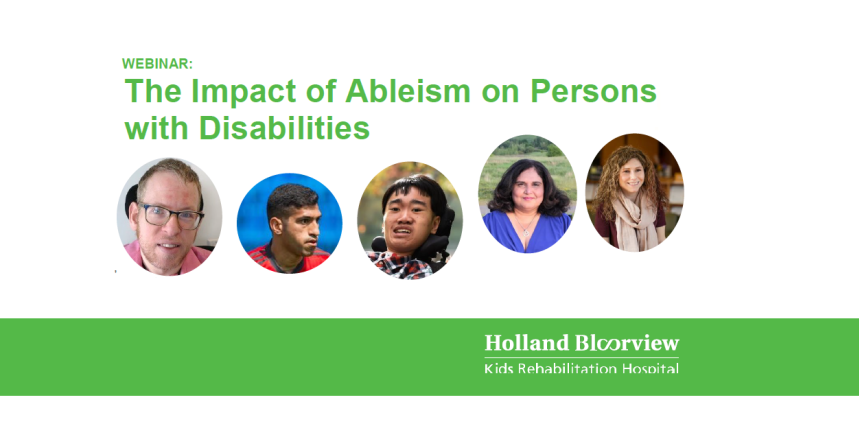 Flyer for "The Impact of Ableism on Persons with Disabilities" including images of speakers