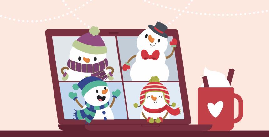 Illustration of 4 snowmen from a screen