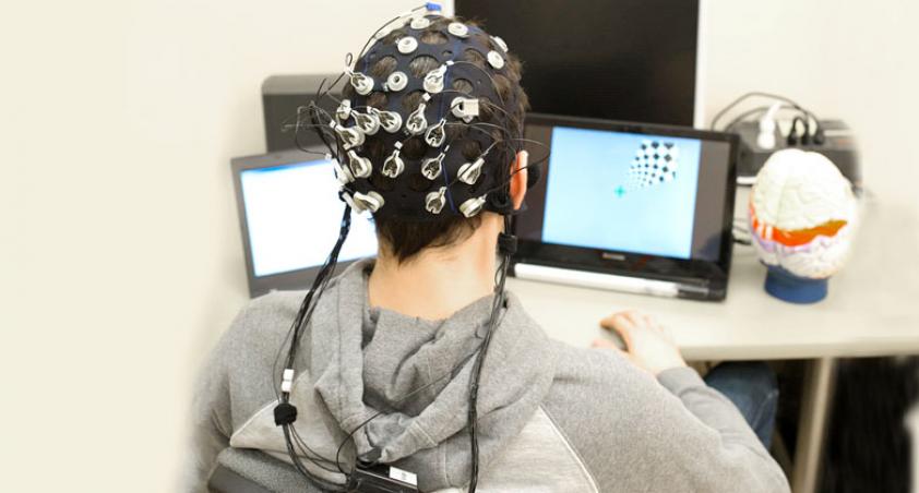 client wearing a brain interface
