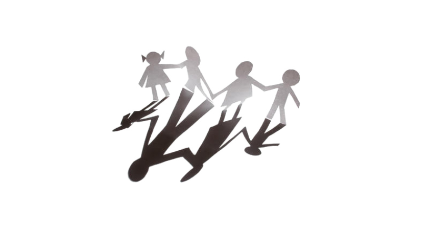 paper cut out of kids holding hands