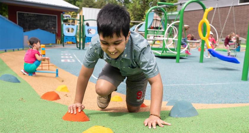 A child playing in a playground