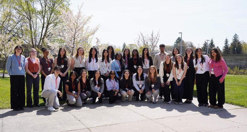 A group of students in an outdoor setting