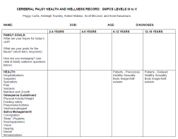 Cerebral Palsy (CP) Health and Wellness Record, III to V