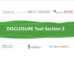 Disclosure Tool Section 3 Video introductory screen