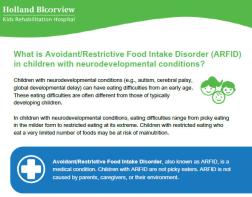 Avoidant/Restrictive Food Intake Disorders (ARFID) handout