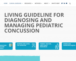 Website for living guideline for diagnosing and managing pediatric concussion