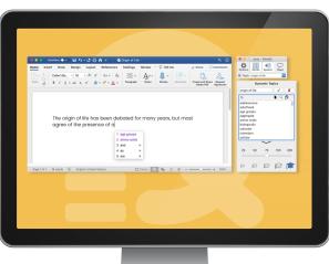 Image of WordQ software in use. Image supplied by Quillsoft