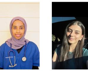 Images of two extern employees, Afnan on the left and Marya on the right