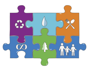 An illustration of some colour puzzle pieces