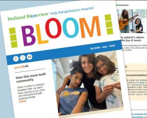 Collage of newsletter stories and images