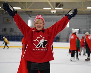 Barb Underhill opened up her arms in a skating setting