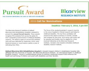 Apply now: 2016 BRI Pursuit Awards