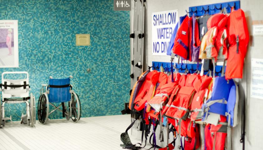 All change rooms open to the shallow end of the pool