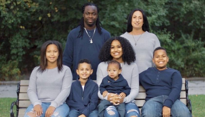 Zion with his family.