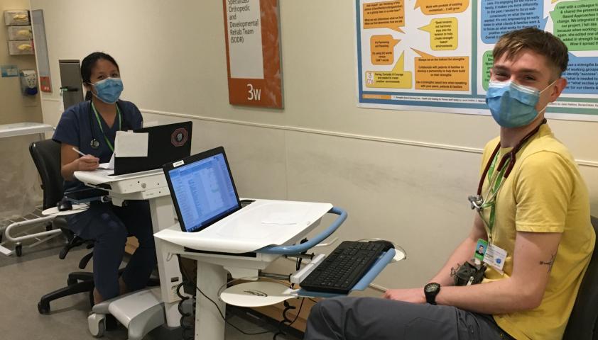 Nurses at work in the inpatient units.