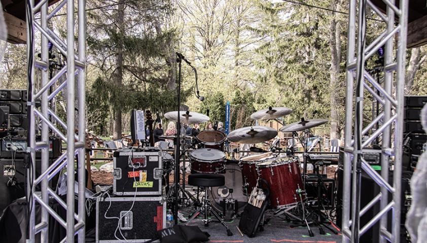 band instruments on stage