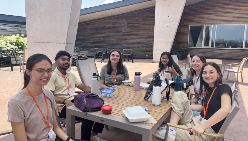 Ward Summer Students having lunch together. 