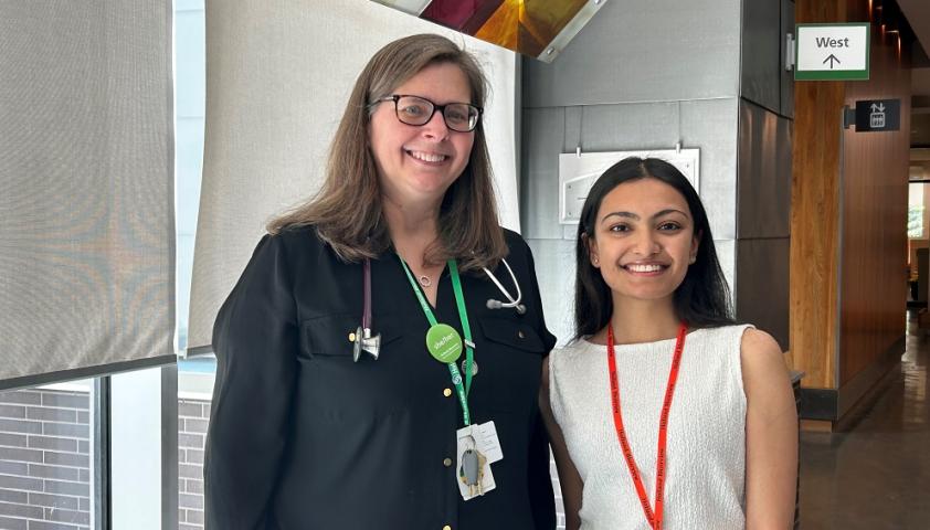 Dr. Laura McAdam, pediatrician, and Solony Sharma, a Ward summer research student