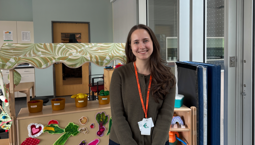 adult woman in therapeutic playroom