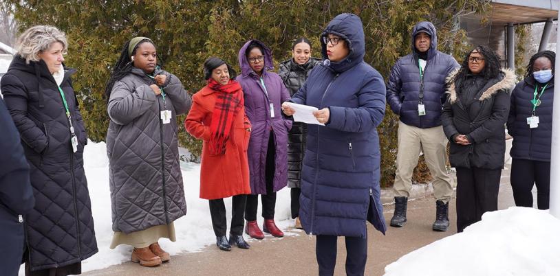 A group of people in an outdoor setting