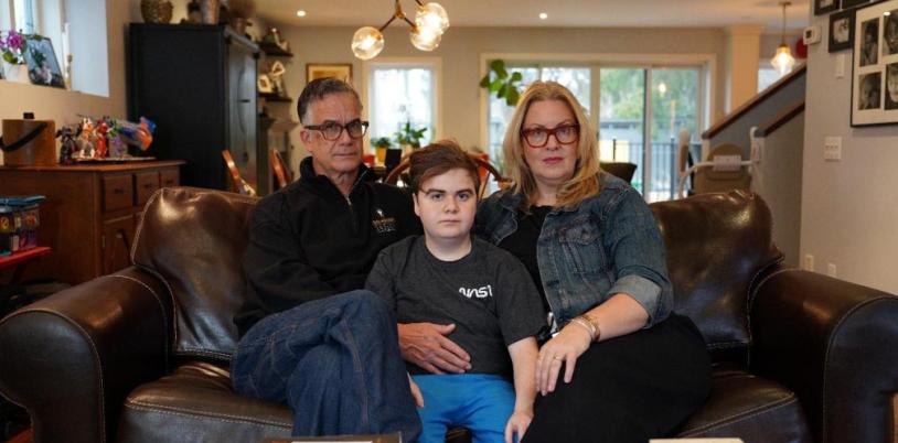 Emery Gelissen, pictured with parents Kadey Schultz and Marcus Gelissen