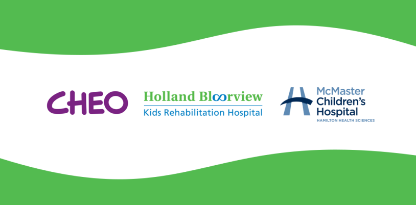 logos: CHEO, Holland Bloorview and McMaster Children's Hospital
