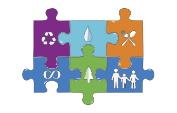 An illustration of some colour puzzle pieces