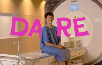 A teenager is ready to have the MRI test
