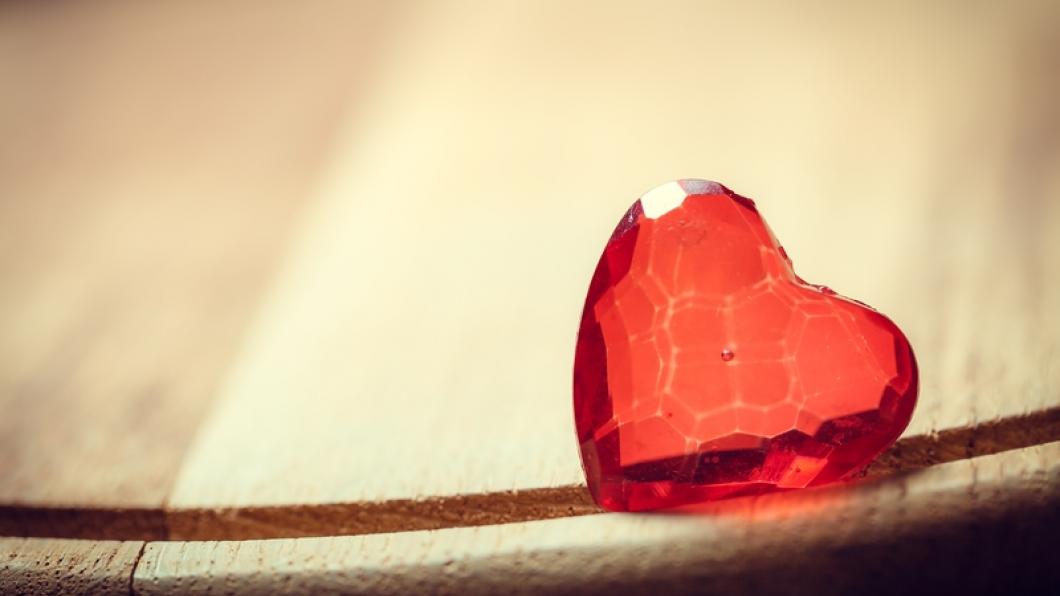 Image of a red glass heart