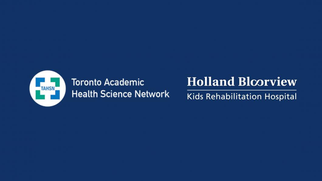 TAHSN logo and Holland Bloorview logo on blue