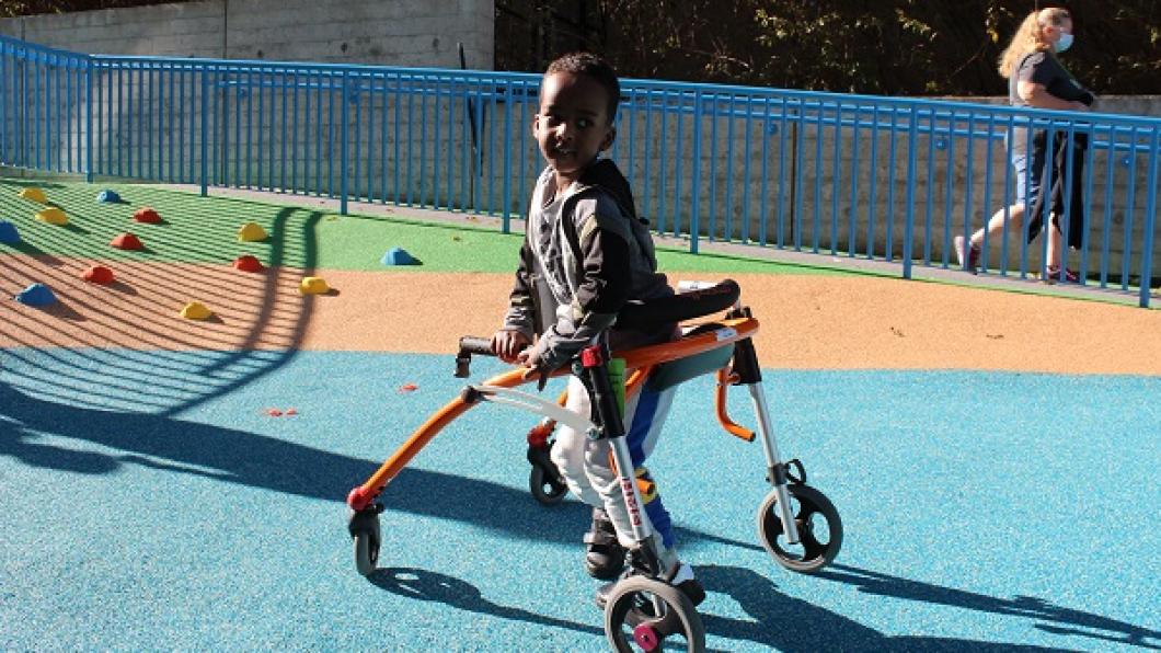 Bloorview School Authority student plays on playground