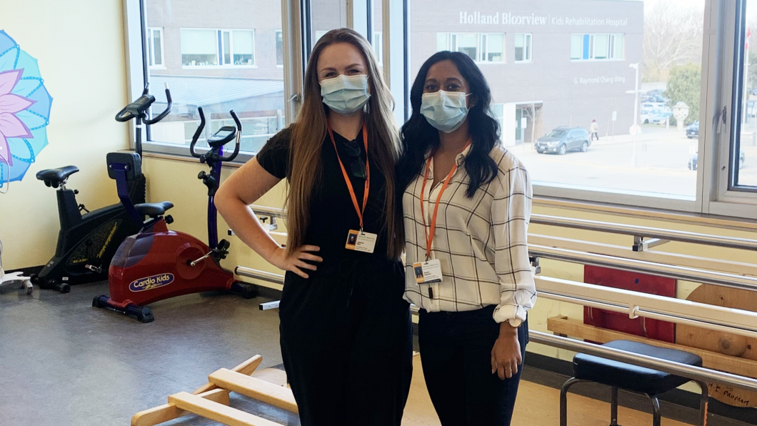 Jessica with another Teaching & Learning student in one of the therapy rooms.