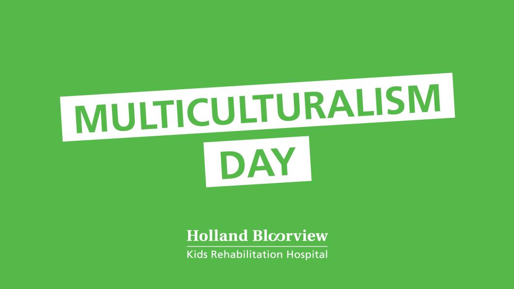 Multiculturalism Day written on a green backdrop