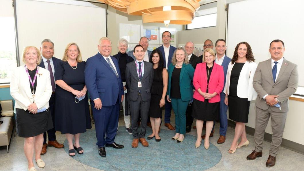 The Children’s Health Coalition CEOs stand alongside Premier Doug Ford, Minister Sylvia Jones, Minister Michael Parsa and other government officials in Ottawa.